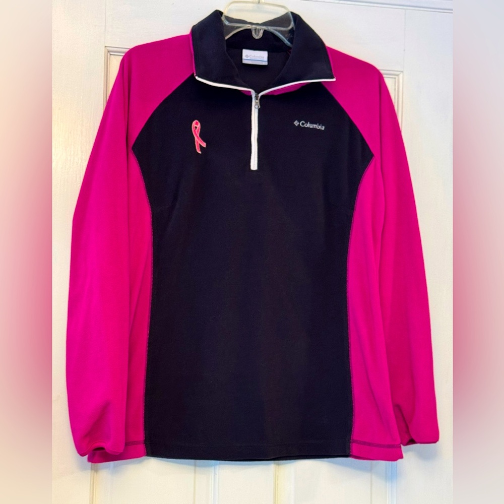 Columbia‎ Black and Pink Zippered Long Sleeve Quarter Zip Fleece